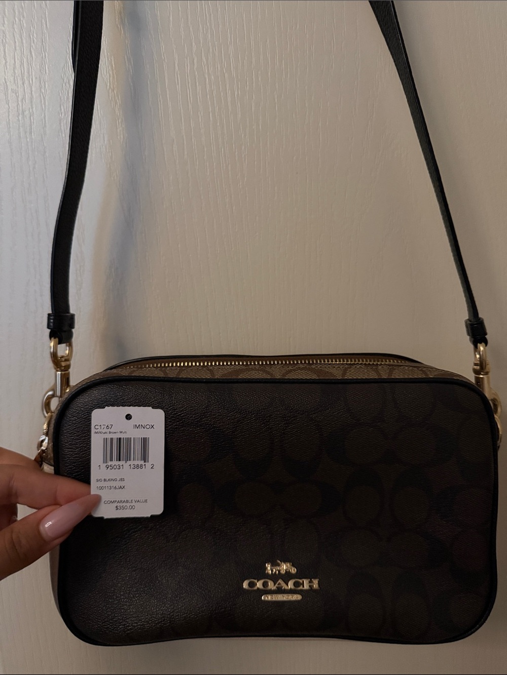 Coach Signature Crossbody Bag in Brown and Cream - Picture 2 of 11